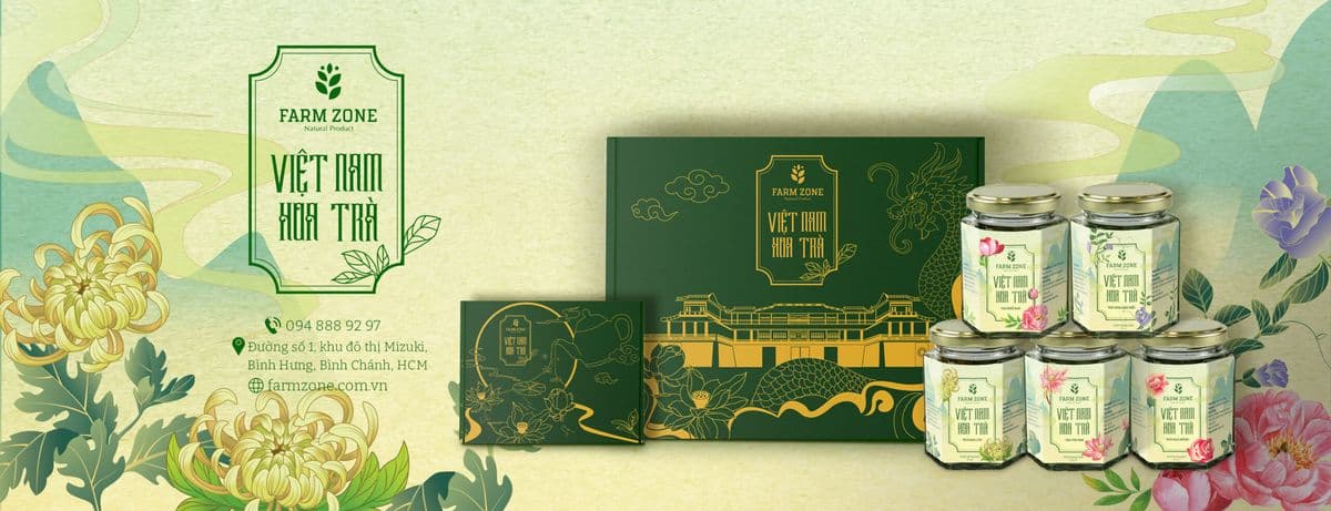 Bộ quà Việt Nam Hoa Trà trong tài liệu thương hiệu lịch sử