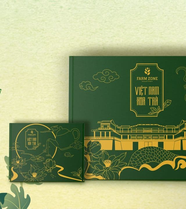 Bộ quà Việt Nam Hoa Trà trong tài liệu thương hiệu lịch sử